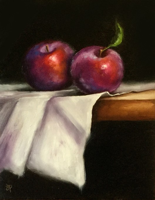 'Plums on Cloth ' by artist Jane Palmer